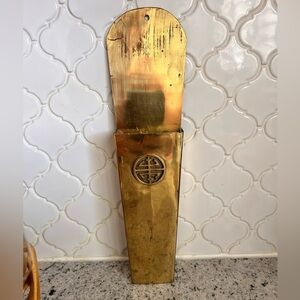 Chinoiserie Gold Wall-Mounted Brass long fireplace Match Holder